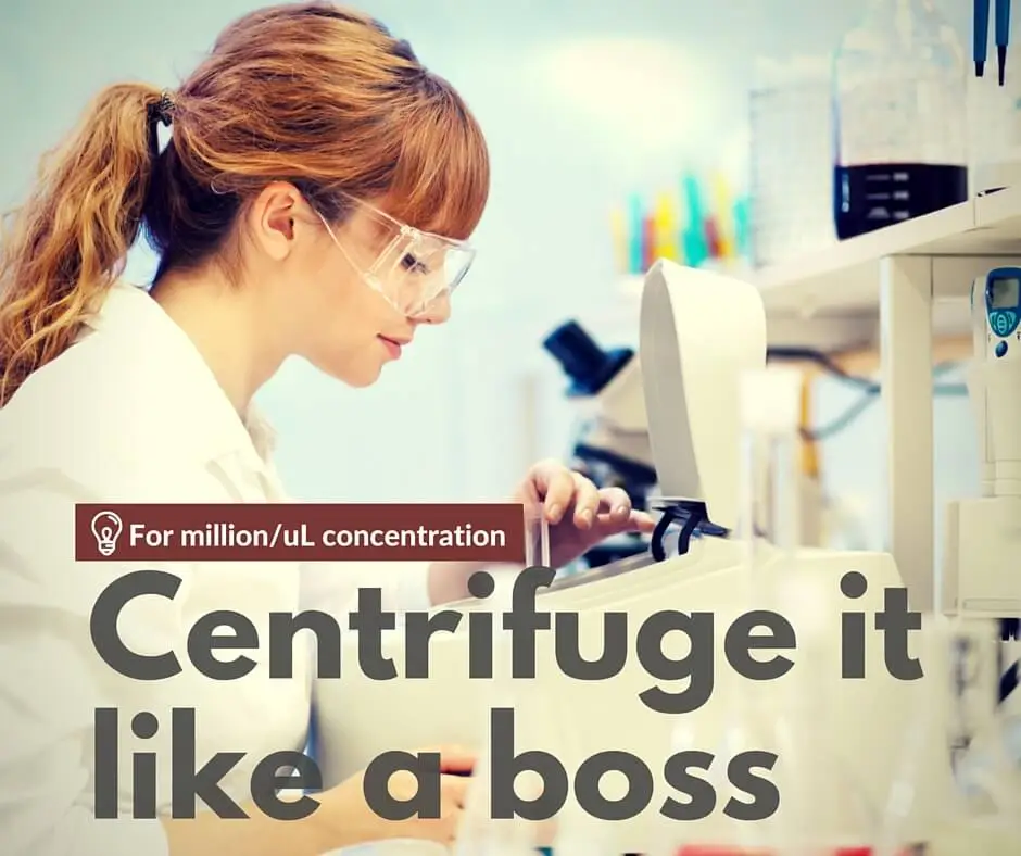 Platelet-Rich Plasma Centrifuge Procedure For 1 Million/uL Concentration